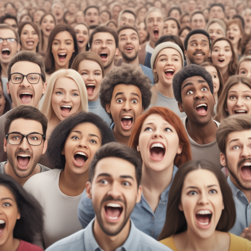 Gruppe blickt voller Erwartung auf Künstliche Intelligenz